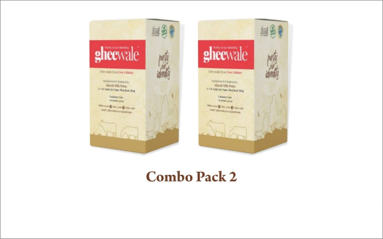 GHEEWALE PURE DESI (A2) BILONA COW GHEE 1000ML (COMBO PACK OF 2)