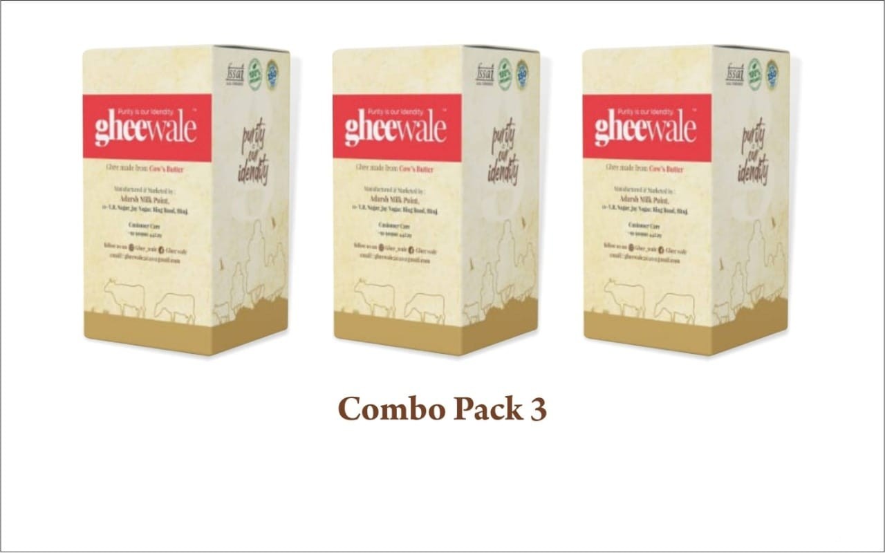 GHEEWALE PURE DESI (A2) BILONA COW GHEE 1000ML (COMBO PACK OF 3)