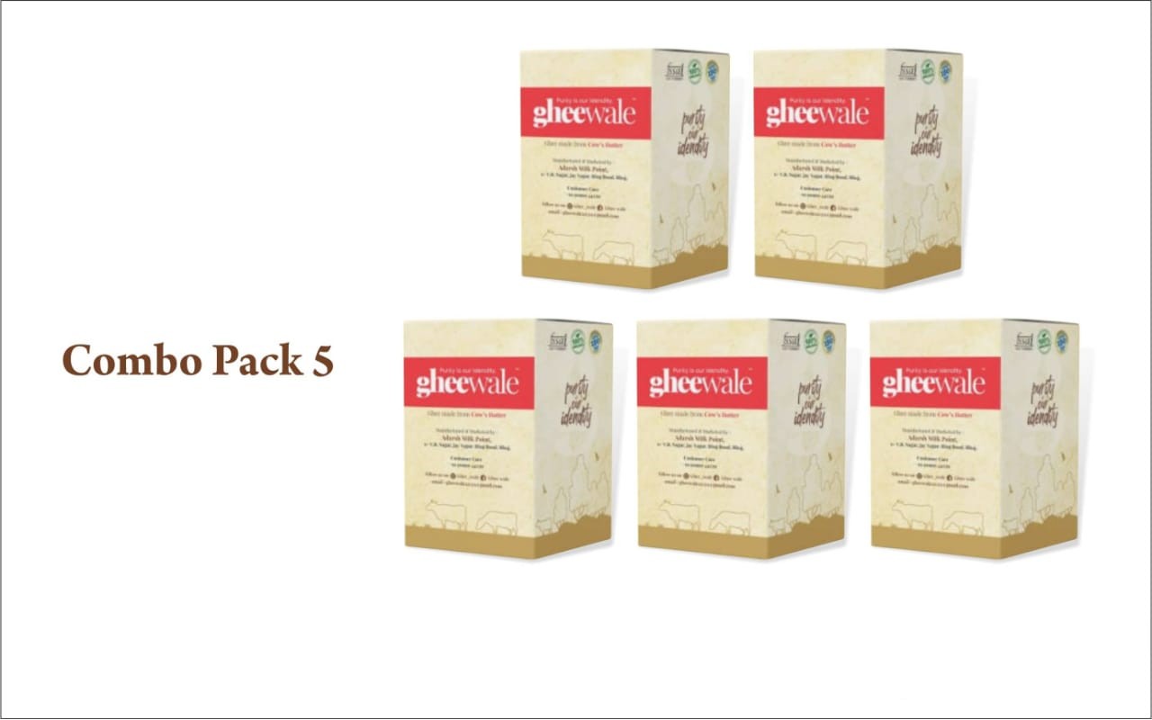 GHEEWALE PURE DESI (A2) BILONA COW GHEE 500ML (COMBO PACK OF 5)